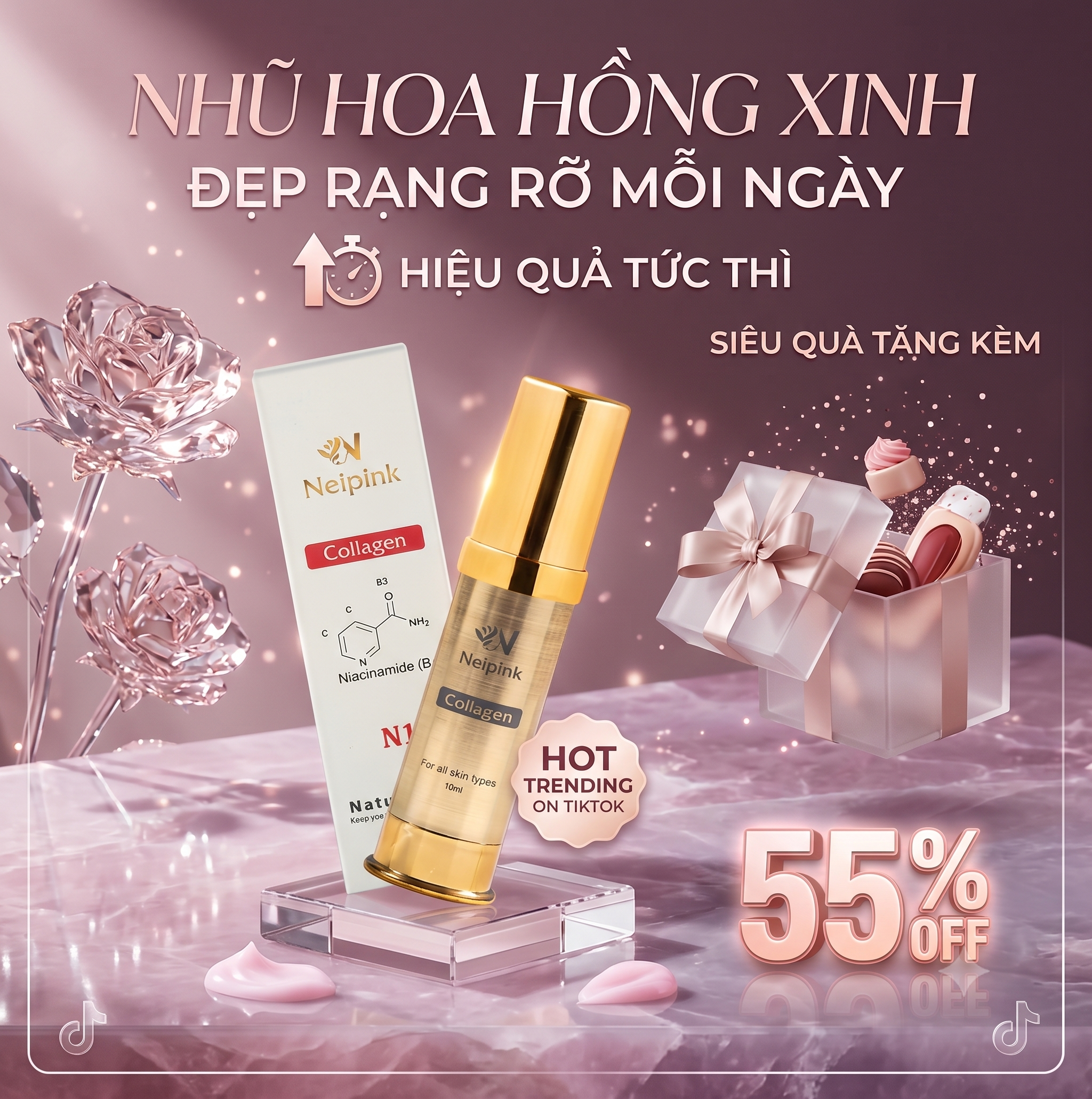 Kem Hồng Nhũ Hoa NeiPink 5ml
